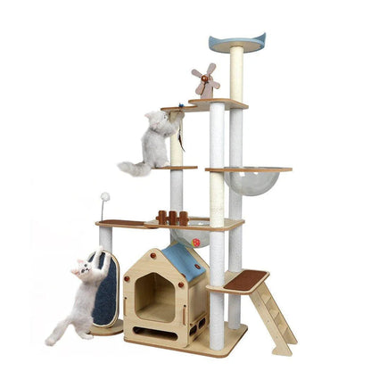 Cat Tree Tower with Wood House 168cm