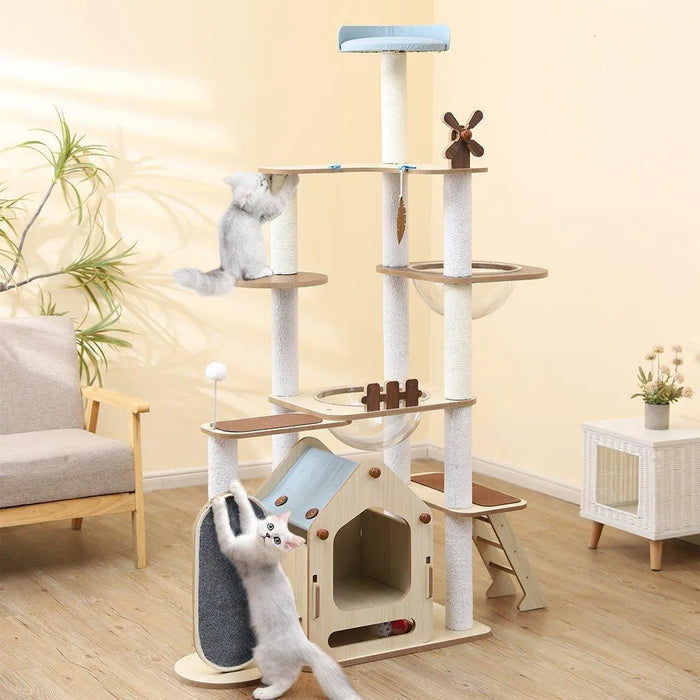 Cat Tree Tower with Wood House 168cm