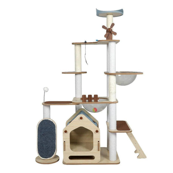 Cat Tree Tower with Wood House 168cm