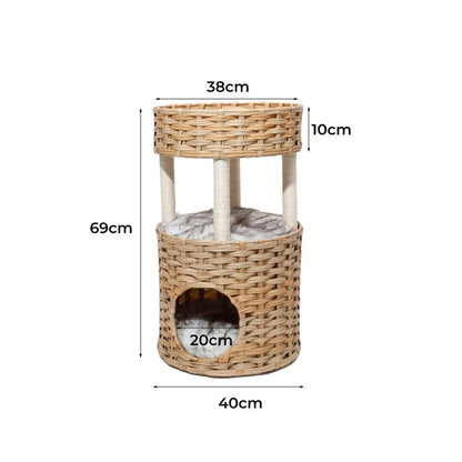 Woven Rattan Pet Bed – Dog & Cat Friendly